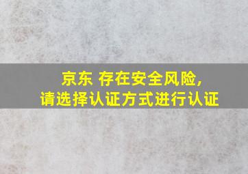 京东 存在安全风险,请选择认证方式进行认证